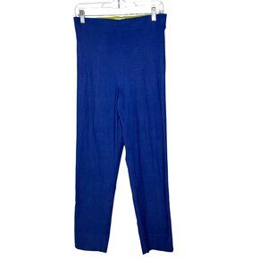 Gretchen Scott Womens Blue Elastic Waist Slim Fit Pants Viscose Blend Size Small